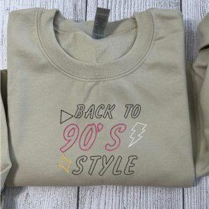 Embroidered Sweatshirts, Back To The 90’S Embroidered Sweatshirt, Women’s Embroidered Sweatshirts