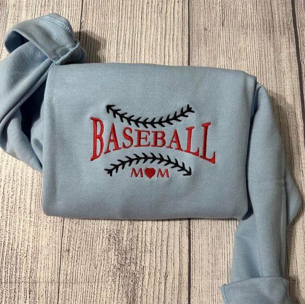 Embroidered Sweatshirts, Baseball Mom Embroidered Sweatshirt, Women’s Embroidered Sweatshirts