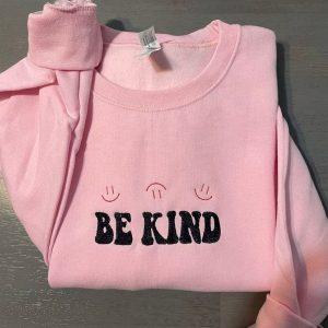 Embroidered Sweatshirts, Be Kind Embroidered Sweatshirt, Women’s…
