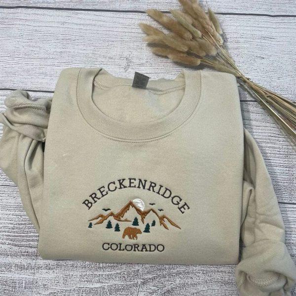 Embroidered Sweatshirts, Breckenridge Colorado Embroidered Sweatshirt, Women’s Embroidered Sweatshirts