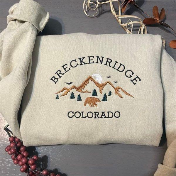 Embroidered Sweatshirts, Breckenridge Colorado Embroidered Sweatshirt, Women’s Embroidered Sweatshirts