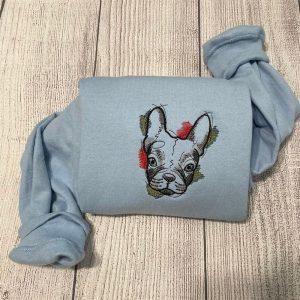 Embroidered Sweatshirts, Bull Dog Embroidered Sweatshirt, Women’s Embroidered Sweatshirts