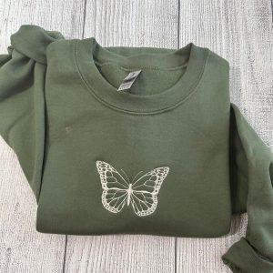 Embroidered Sweatshirts, Butterfly Embroidered Sweatshirt, Women’s Embroidered Sweatshirts