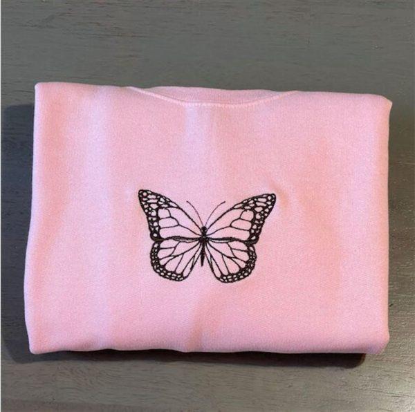 Embroidered Sweatshirts, Butterfly Embroidered Sweatshirt, Women’s Embroidered Sweatshirts