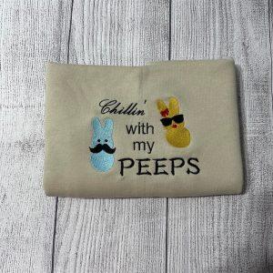 Embroidered Sweatshirts, Chillin’ With My Peeps Embroidered Sweatshirts, Women’s Embroidered Sweatshirts