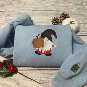 Embroidered Sweatshirts, Christmas Gnomes Embroidery Sweatshirt, Women’s…
