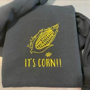Embroidered Sweatshirts, Corn! Embroidered Sweatshirt, Women’s Embroidered…