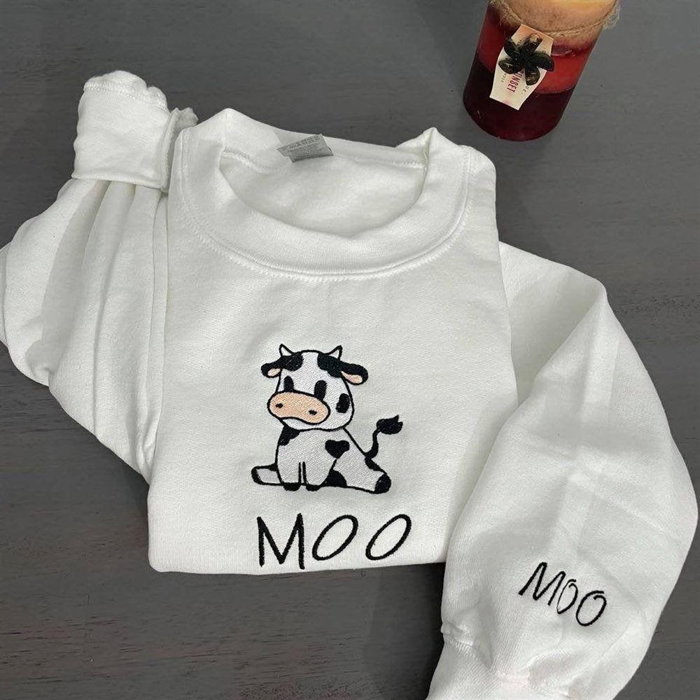 Embroidered Sweatshirts, Cow Sitting Embroidered Sweatshirt, Women’s Embroidered Sweatshirts Embroidered Sweatshirts, Cow Sitting Embroidered Sweatshirt, Women’s Embroidered Sweatshirts