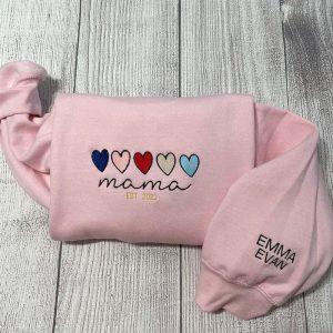 Embroidered Sweatshirts, Custom Mama Embroidered Sweatshirt, Women’s…
