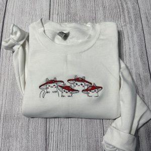 Embroidered Sweatshirts Delightful Mushroom Cats Embroidered Crewneck Women s Embroidered Sweatshirts 2 nx2ien.jpg