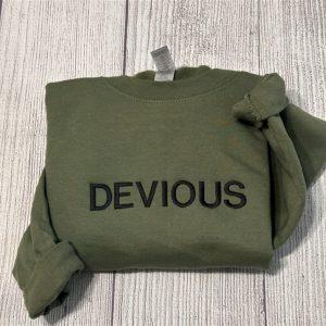 Embroidered Sweatshirts, Devious Funny Embroidered Sweatshirt, Women’s…