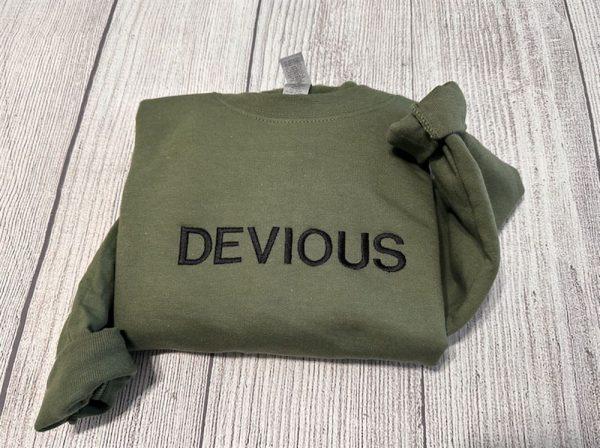 Embroidered Sweatshirts, Devious Funny Embroidered Sweatshirt, Women’s Embroidered Sweatshirts