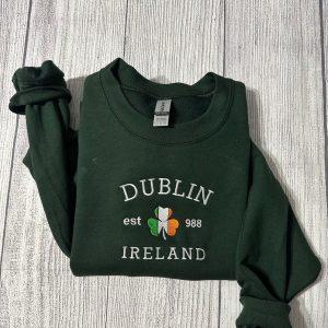 Embroidered Sweatshirts, Dublin Ireland Embroidered Sweatshirt Vintage…