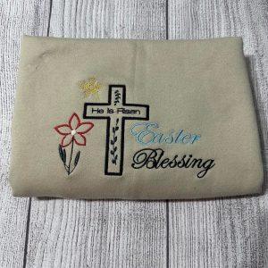 Embroidered Sweatshirts, Easter Blessing Embroidered Sweatshirts, Women’s…