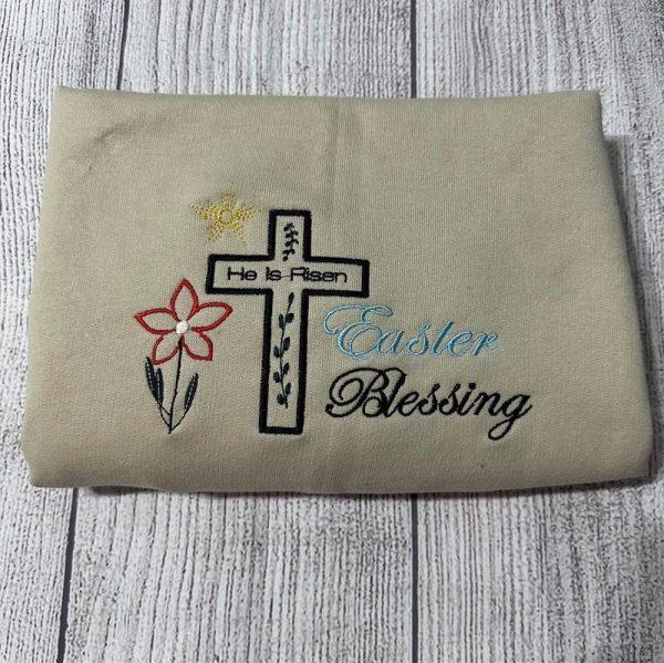 Embroidered Sweatshirts, Easter Blessing Embroidered Sweatshirts, Women’s Embroidered Sweatshirts