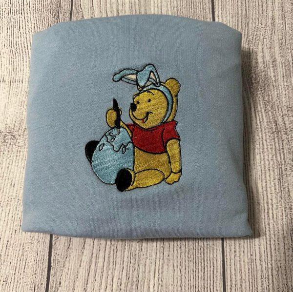 Embroidered Sweatshirts, Easter Winnie The Pooh Embroidered Sweatshirt, Women’s Embroidered Sweatshirts