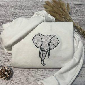 Embroidered Sweatshirts, Elephant Embroidered Sweatshirt, Women’s Embroidered…