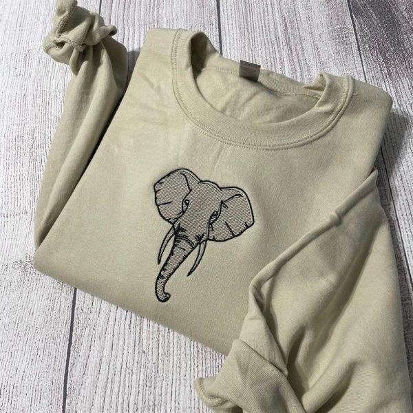 Embroidered Sweatshirts, Elephant Embroidered Sweatshirt, Women’s Embroidered Sweatshirts