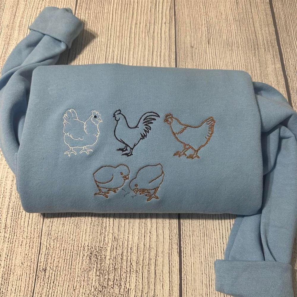 Embroidered Sweatshirts, Embroidered Chicken Sweatshirts, Women’s Embroidered Sweatshirts
