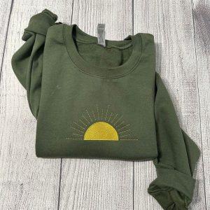 Embroidered Sweatshirts, Embroidered Sun Sweatshirt, Women’s Embroidered…