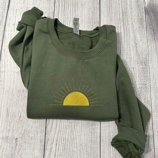 Embroidered Sweatshirts, Embroidered Sun Sweatshirt, Women’s Embroidered Sweatshirts