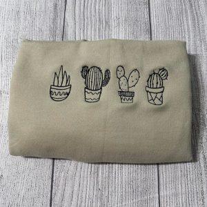 Embroidered Sweatshirts, Embroidered Vintage Cactus Plants Sweatshirt,…