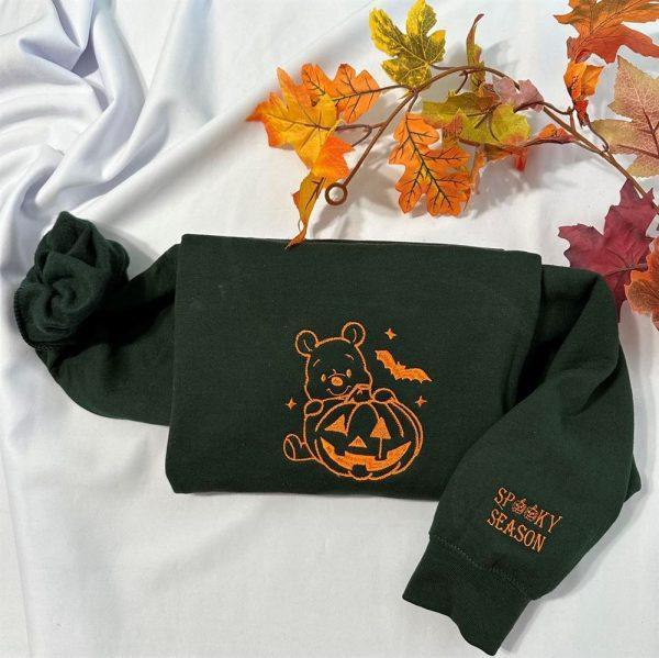 Embroidered Sweatshirts, Halloween Winnie The Pooh Embroidered Sweatshirt, Women’s Embroidered Sweatshirts