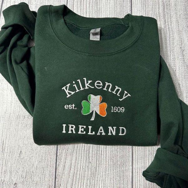 Embroidered Sweatshirts, Kilkenny Ireland Embroidered Sweatshirt, Women’s Embroidered Sweatshirts