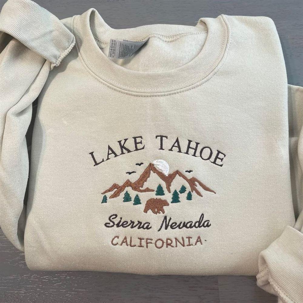 Embroidered Sweatshirts, Lake Tahoe Embroidered Sweatshirt, Women’s Embroidered Sweatshirts