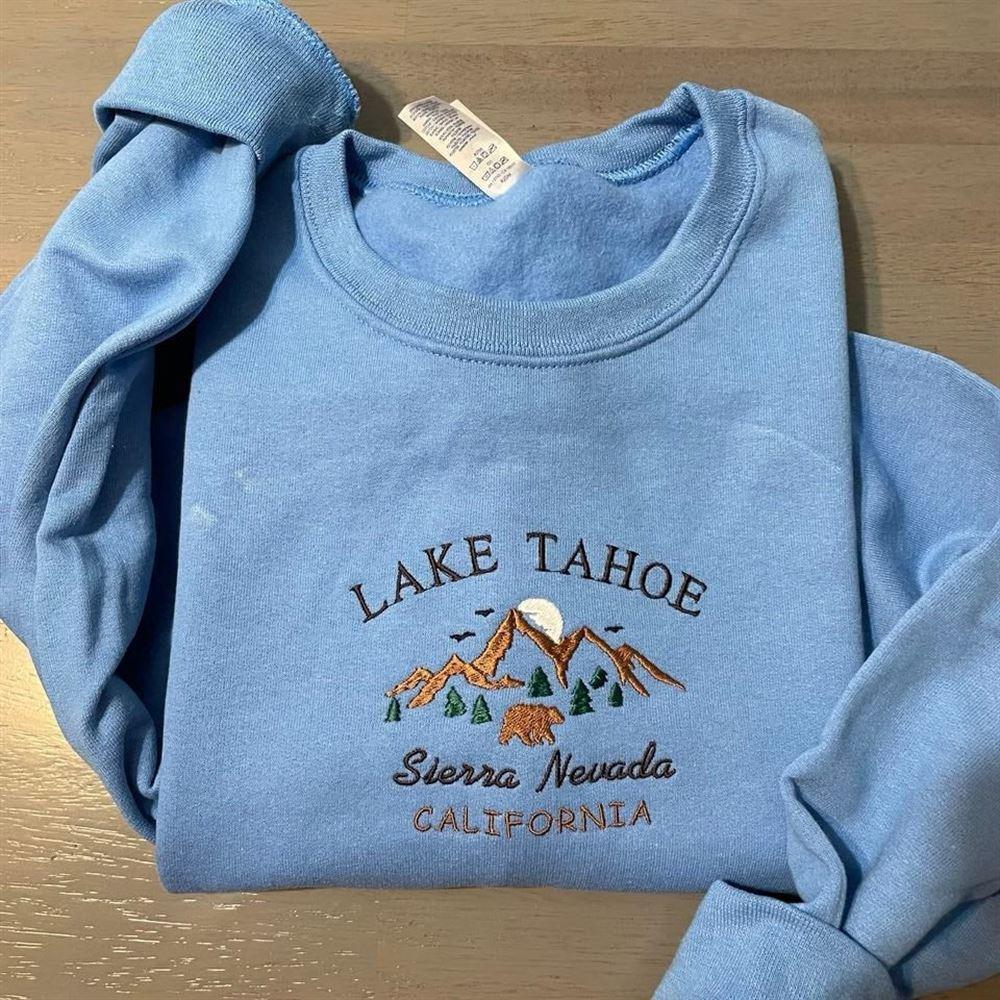 Embroidered Sweatshirts, Lake Tahoe Embroidered Sweatshirt, Women’s Embroidered Sweatshirts