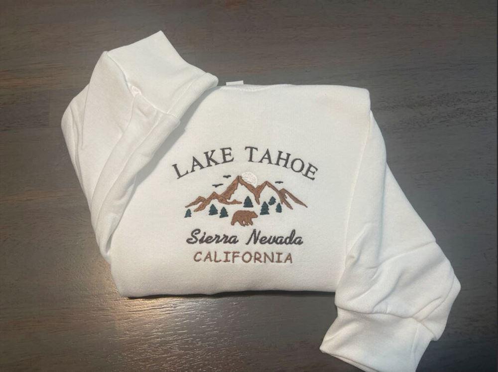 Embroidered Sweatshirts, Lake Tahoe Embroidered Sweatshirt, Women’s Embroidered Sweatshirts