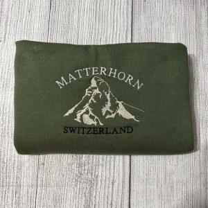 Embroidered Sweatshirts, Matterhorn Switzerland Embroidered Sweatshirt, Women’s…