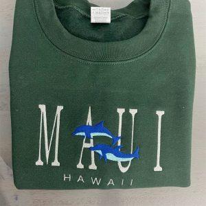 Embroidered Sweatshirts, Maui Hawaii Custom Embroidered Sweatshirt…