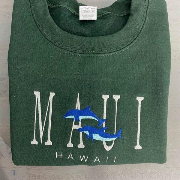 Embroidered Sweatshirts, Maui Hawaii Custom Embroidered Sweatshirt Hawaii, Women’s Embroidered Sweatshirts