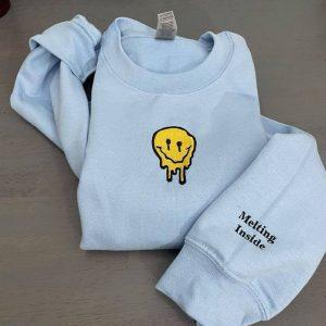 Embroidered Sweatshirts Melted Smiley Embroidered Sweatshirt Women s Embroidered Sweatshirts 2 iqfc4b.jpg