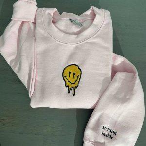 Embroidered Sweatshirts Melted Smiley Embroidered Sweatshirt Women s Embroidered Sweatshirts 3 shujrg.jpg