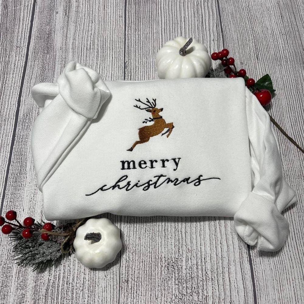 Embroidered Sweatshirts, Merry Christmas Embroidered Sweatshirt Christmas Deer Sweatshirt Crewneck, Women’s Embroidered Sweatshirts Embroidered Sweatshirts, Merry Christmas Embroidered Sweatshirt Christmas Deer Sweatshirt Crewneck, Women’s Embroidered Sweatshirts