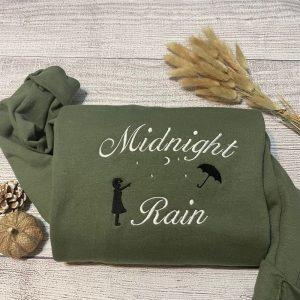 Embroidered Sweatshirts, Midnight Rain Embroidered Crewneck Sweatshirt,…