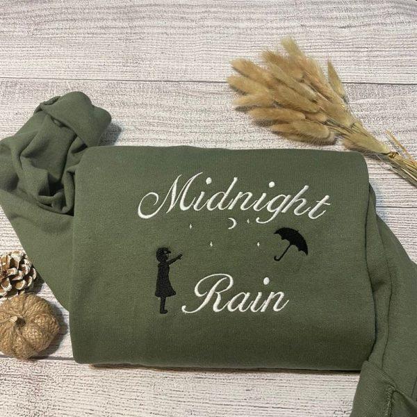 Embroidered Sweatshirts, Midnight Rain Embroidered Crewneck Sweatshirt, Women’s Embroidered Sweatshirts