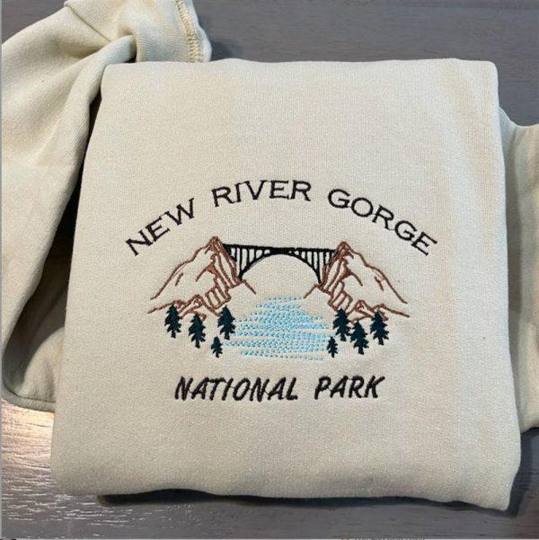 Embroidered Sweatshirts, New River Gorge Embroidered Sweatshirt; Virginia Park Crewneck, Women’s Embroidered Sweatshirts