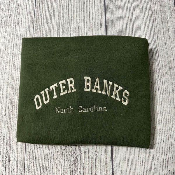 Embroidered Sweatshirts, Outer Banks North Carolina Embroidered Sweatshirt, Women’s Embroidered Sweatshirts