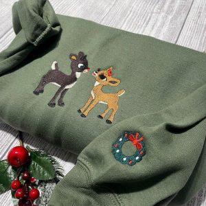 Embroidered Sweatshirts Rudolph And Clarice Embroidered Sweatshirt Women s Embroidered Sweatshirts 2 z5tnxb.jpg