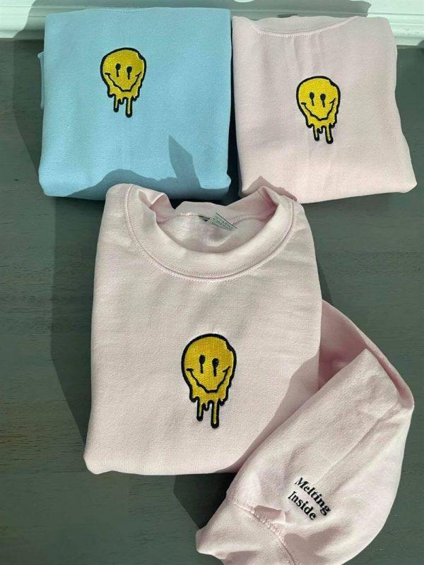 Embroidered Sweatshirts, Smiley Face Embroidered Sweatshirt, Women’s Embroidered Sweatshirts