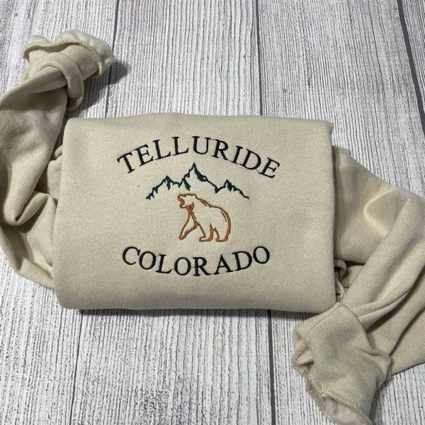 Embroidered Sweatshirts, Telluride Colorado Embroidered Sweatshirt, Women’s Embroidered Sweatshirts