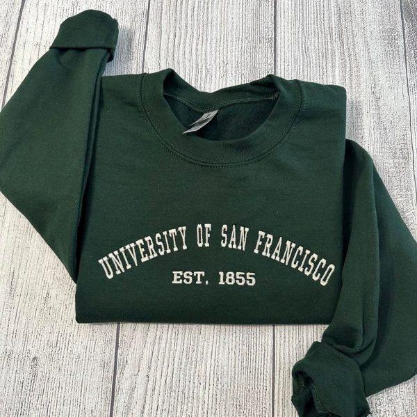 Embroidered Sweatshirts, University Of San Francisco Embroidered Sweatshirt, Women’s Embroidered Sweatshirts