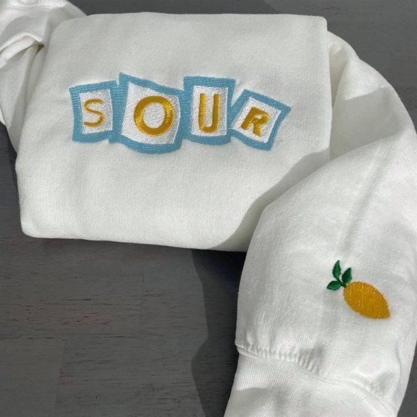Embroidered Sweatshirts, Vintage Sour Embroidered Sweatshirt, Women’s Embroidered Sweatshirts