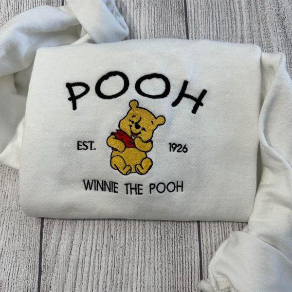 Embroidered Sweatshirts, Winnie The Pooh Embroidered Sweatshirt Gift For Herhim, Women’s Embroidered Sweatshirts
