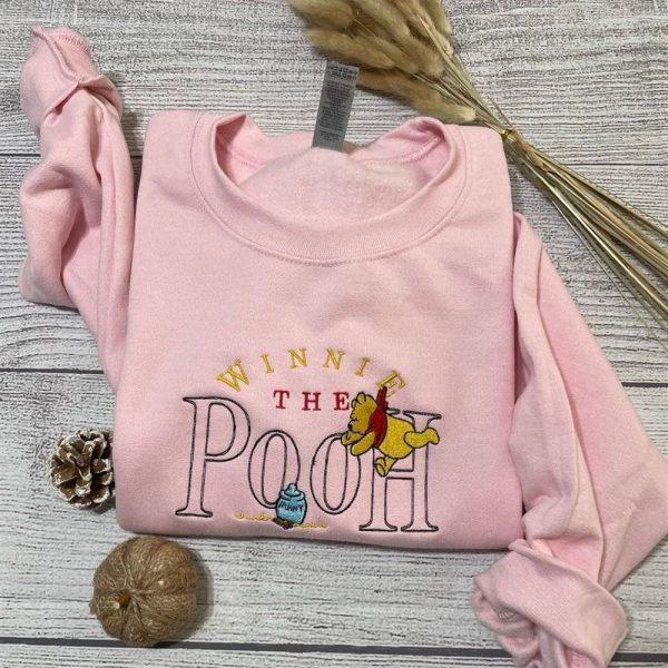 Embroidered Sweatshirts, Winnie The Pooh Embroidered Sweatshirt Winnie The Pooh Crewneck, Women’s Embroidered Sweatshirts
