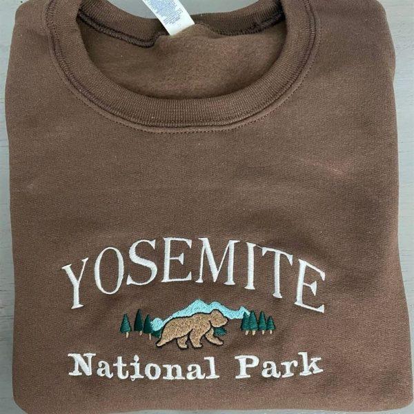 Embroidered Sweatshirts, Yosemite National Parkembroidered Sweatshirt, Women’s Embroidered Sweatshirts
