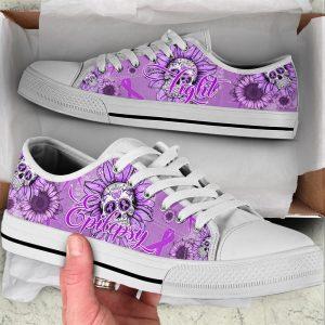 Epilepsy Shoes Skull Flower Low Top Shoes,…